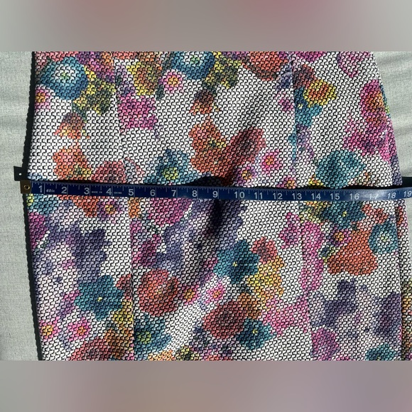 Worth New York White Azalea Coral Openweave Floral Print Sheath Dress M - Picture 12 of 15